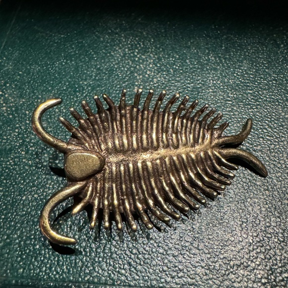 Solid Brass Trilobite Vintage-style Sculpture Desk Decor - Picture 6 of 8